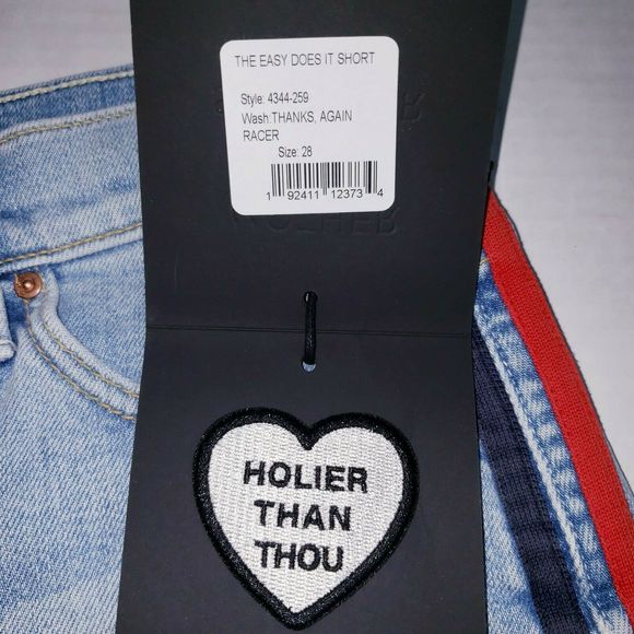 MOTHER Easy Does It Denim Short Thanks Again Racer - Picture 10 of 12